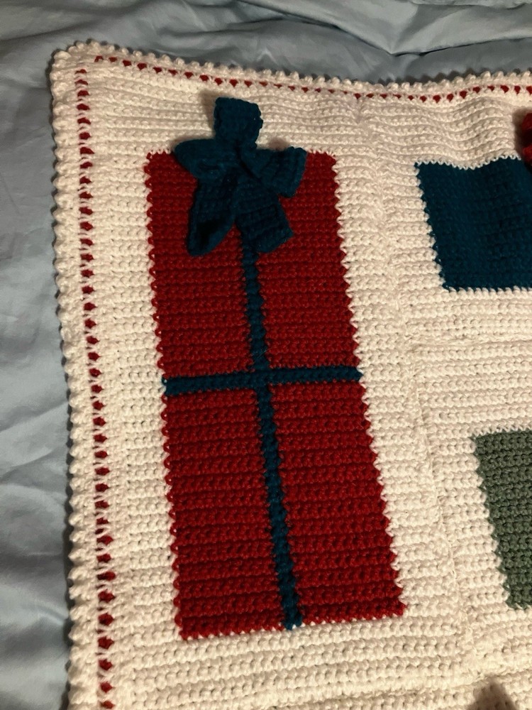 Handmade Christmas Packages Knitted Blanket