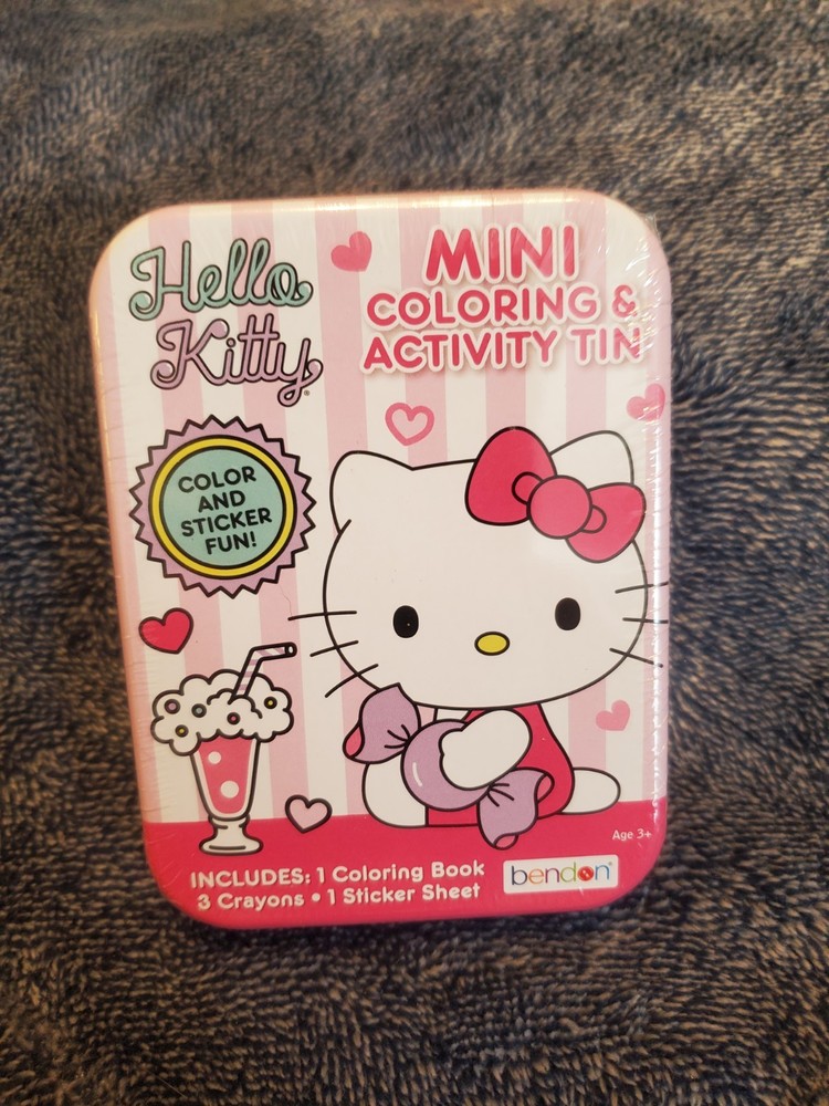 Hello Kitty -- Bendon Mini Coloring & Activity Tin -- NEW, SEALED
