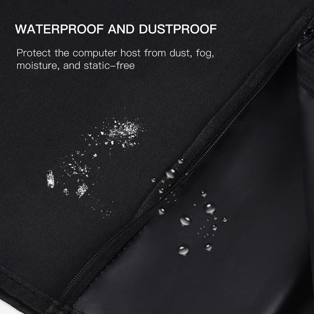 Computer CPU Dust Cover, Waterproof Desktop PC Mid-Tower Host Black