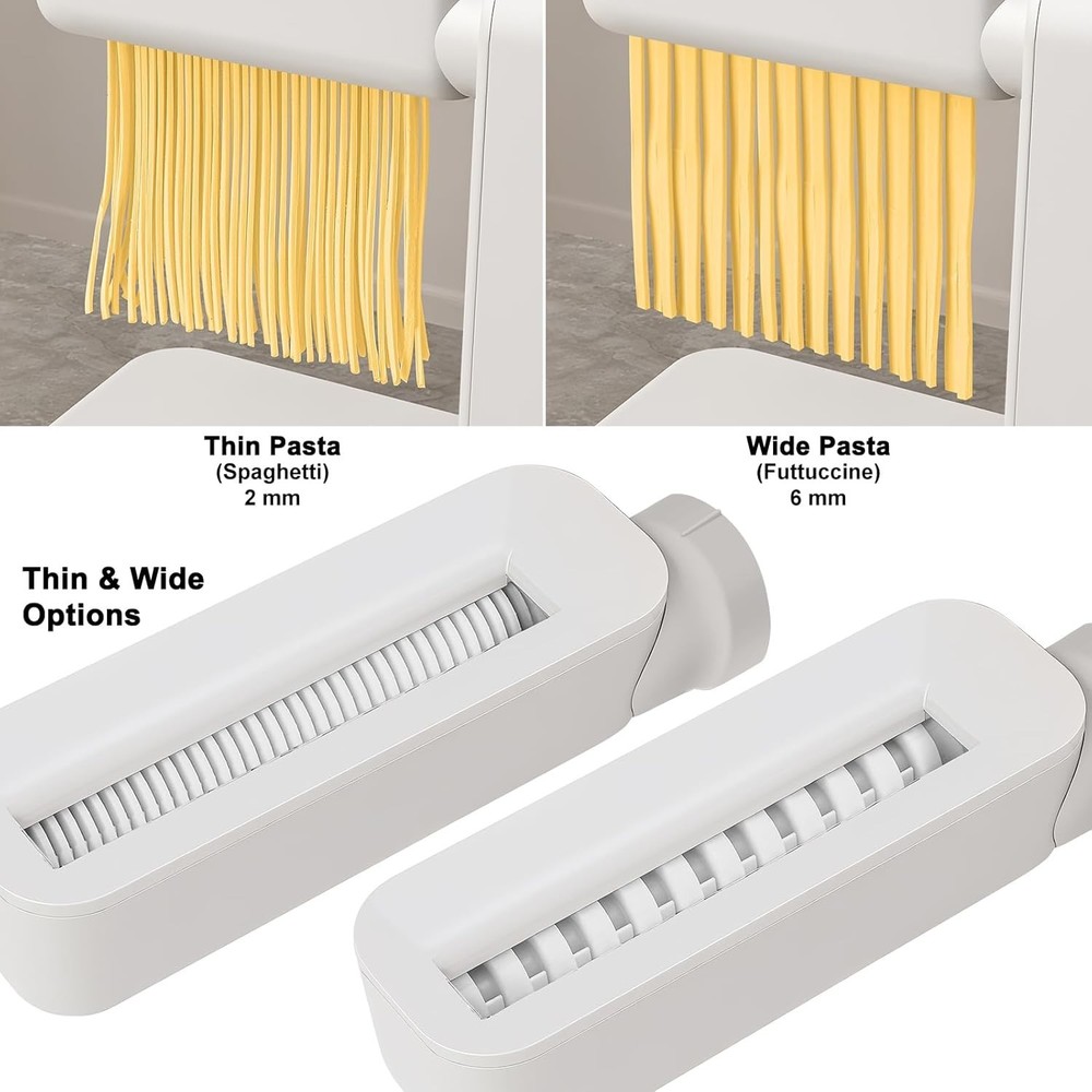 Electric 3-in-1 Pasta Maker Machine Includes Rollers Cutters White