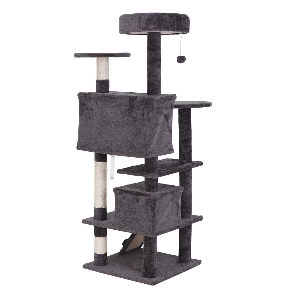 55 inch Cat Activity Tree Tower Great For Climbing、Playing、Scratching & Relaxing