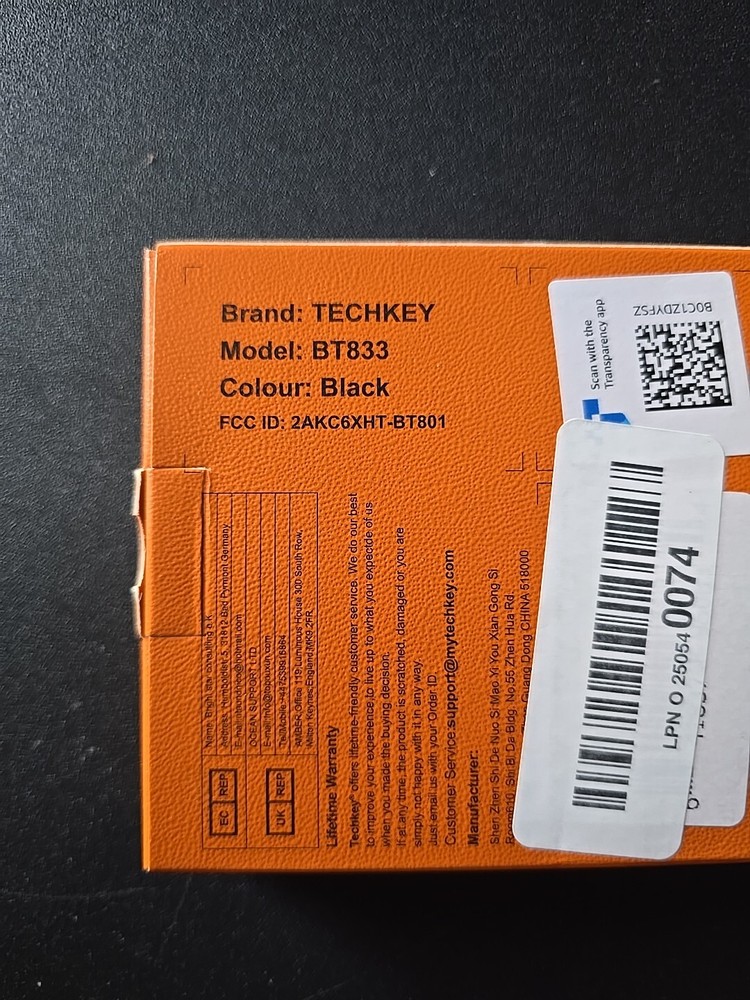 Techkey BT833 Black USB Long Range 5.3 Bluetooth Adapter