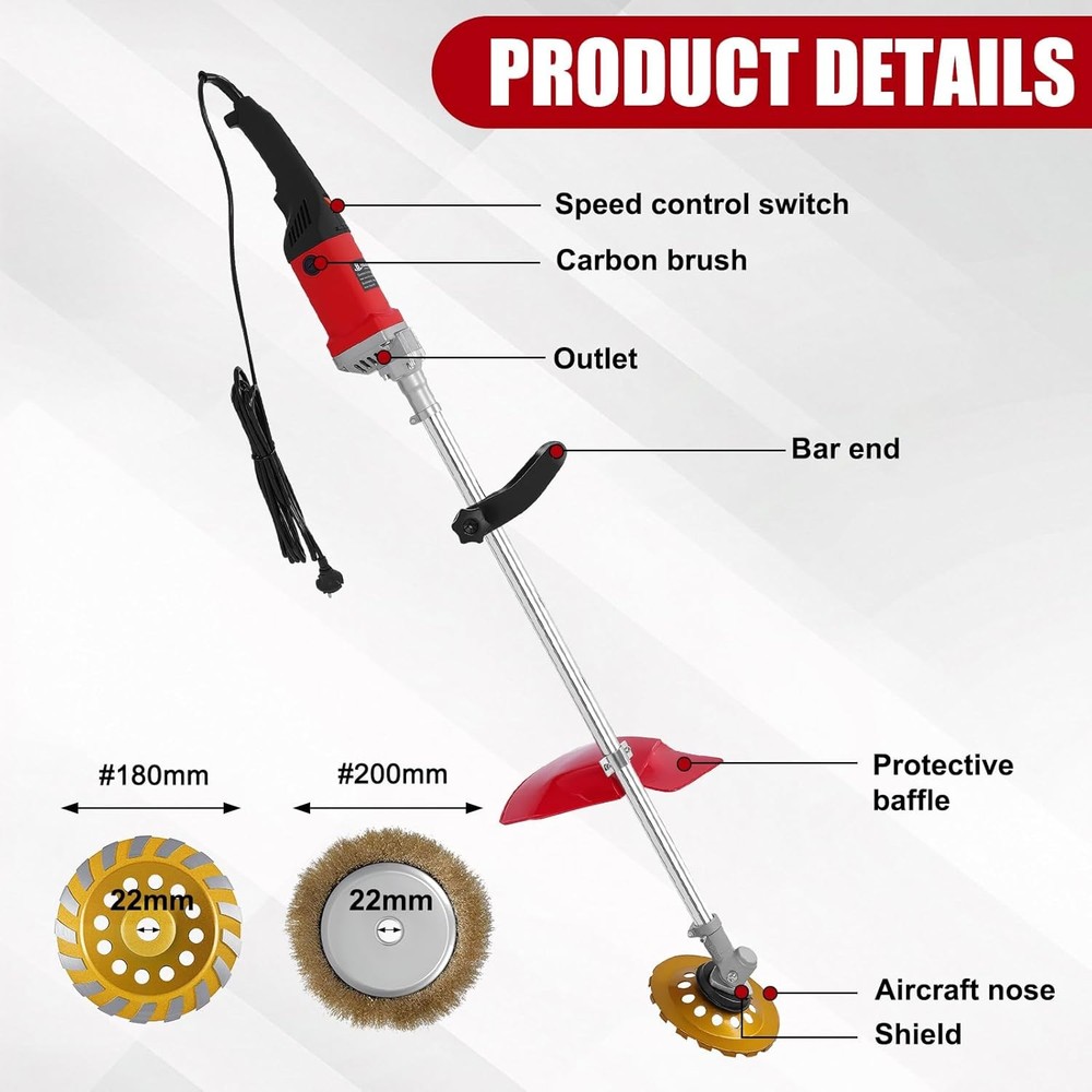 Electric Multifunctional Concrete Grinder & Burnishing Machine 6 Speed Adjustabl