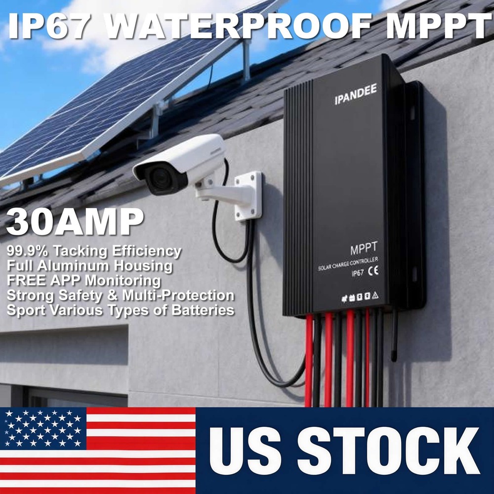 30A MPPT Solar Panel Battery Charge Controller 12V 24V Regulator Waterproof US