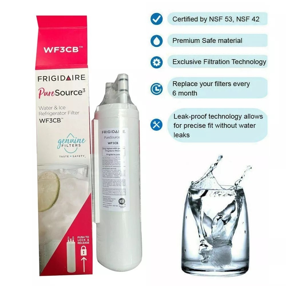 2 Pack Frigidaire WF3CB Pure Source 3 Water & Ice Refrigerator Filter Sealed New