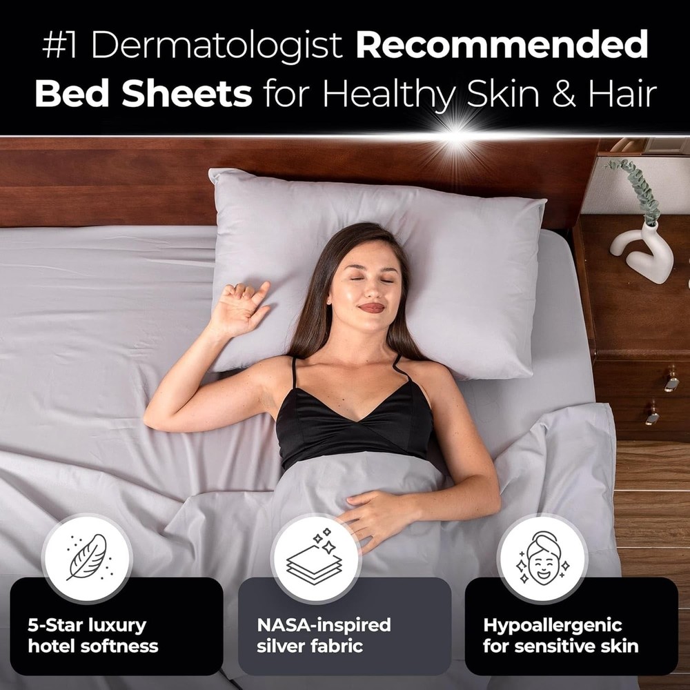 Microfiber Bed Sheets Queen Silver Infused Self Cleaning Technology Silvery