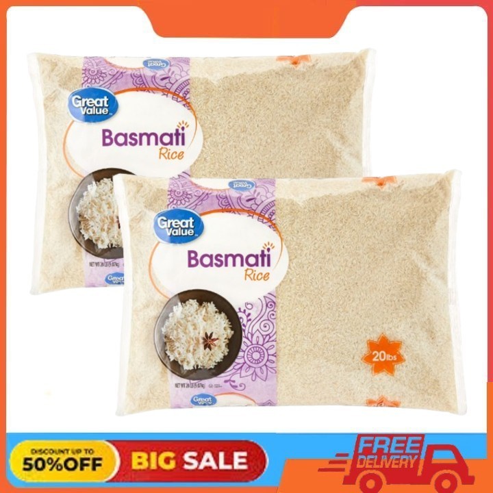 2 Packs Great Value Basmati Rice, 20 lb