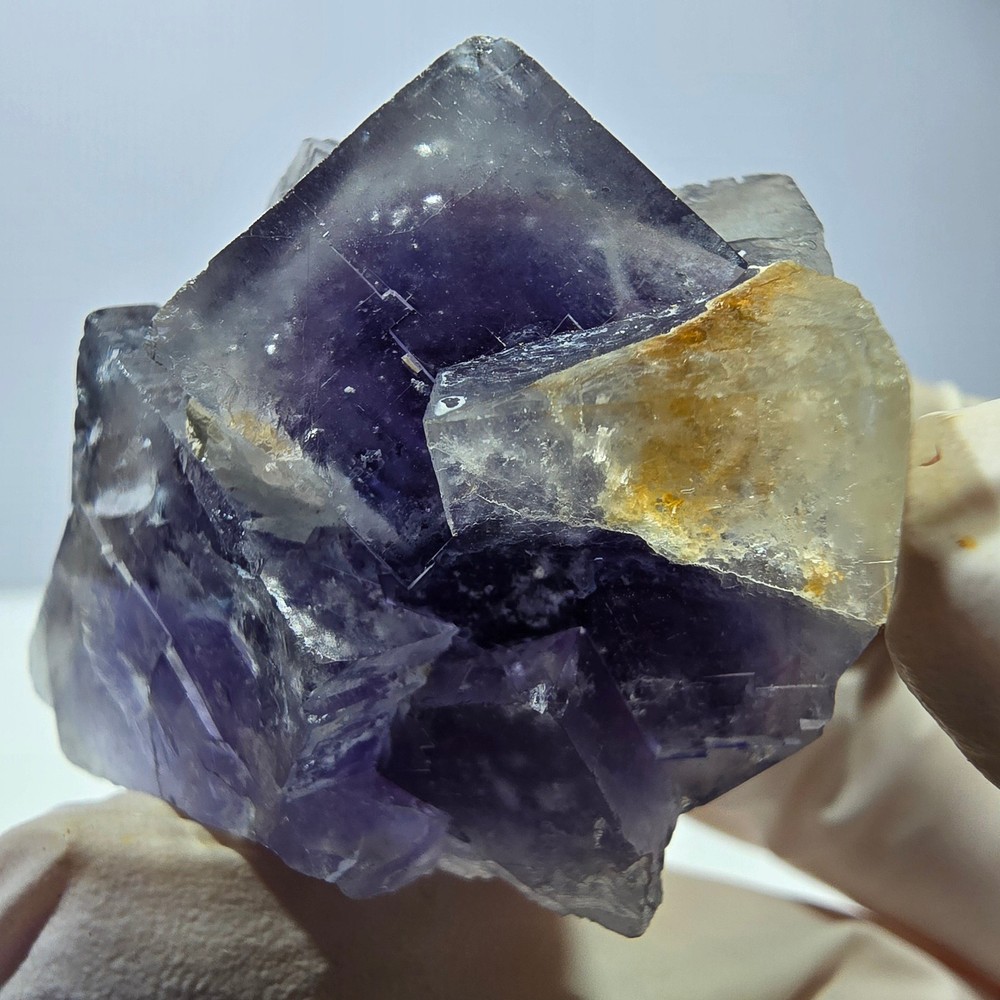 Phantom Fluorite Cube Specimen, purple white Okorusu, Namibia 45*37*26mm