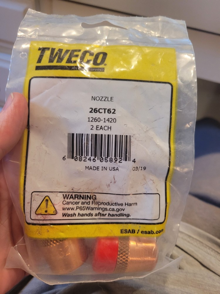 TWECO 26CT62 MIG NOZZLE 2/PKG 1260-1420
