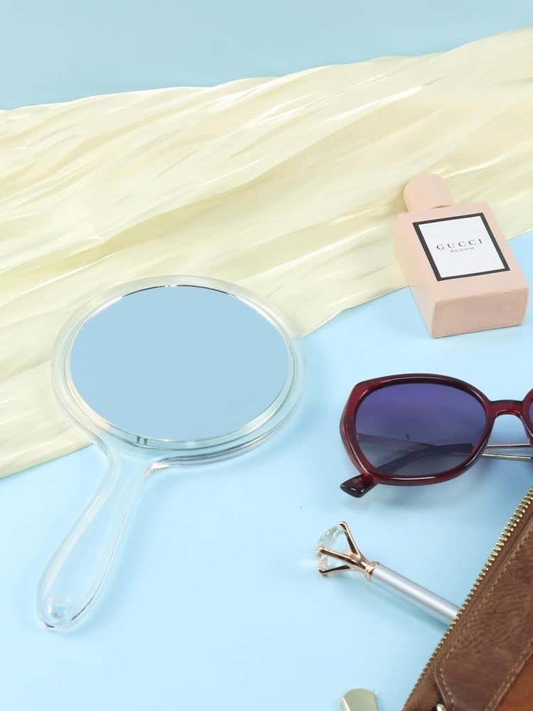 Macaki Hand Mirror, Double-Sided 1X/5X Magnifying Mirror with Handle, Acrylic, 8