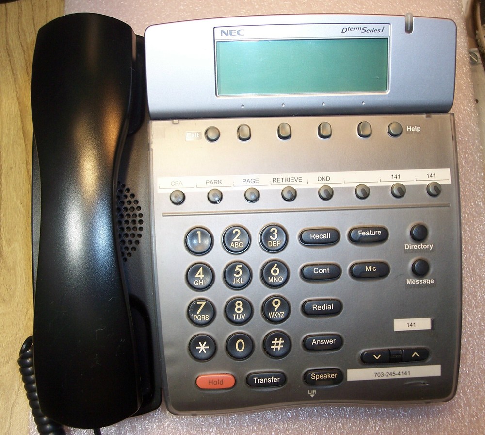NEC DTR-8D-1(BK) DTERM SERIES i DISPLAY PHONE BLACK GREAT CONDITION  PRE-OWNED