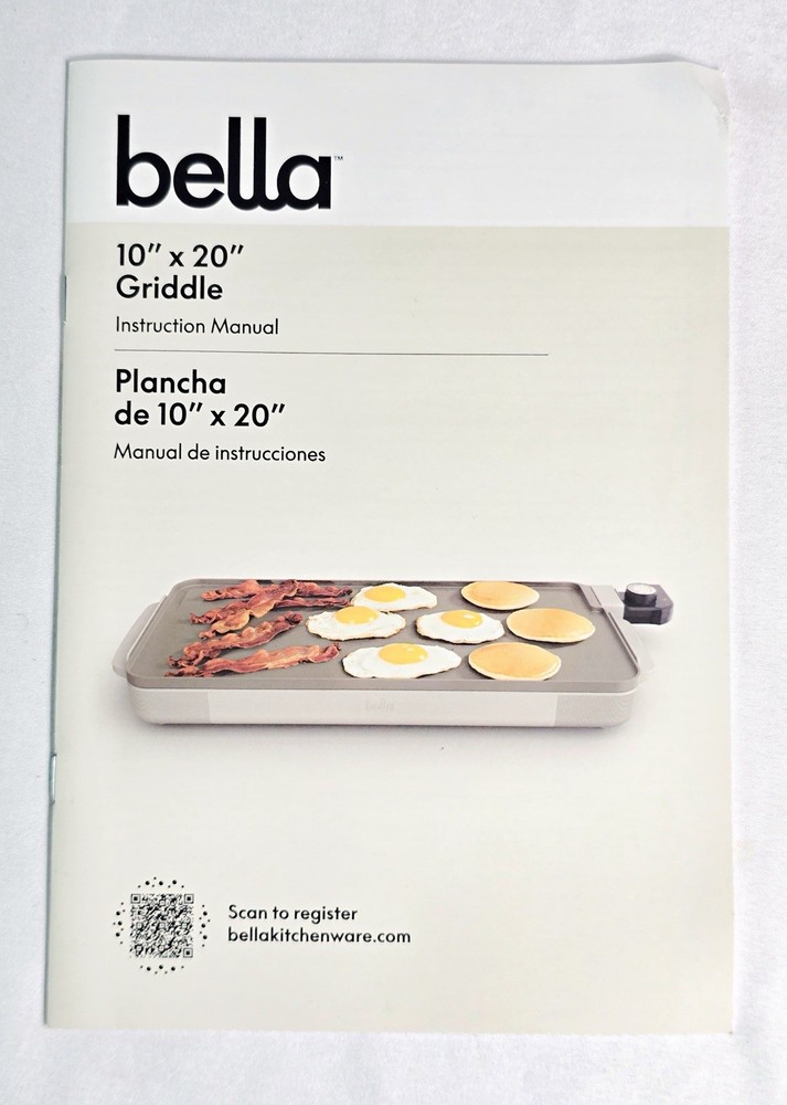 Bella 10" x 20" Electric Griddle EverGood Ceramic Nonstick Removable Probe