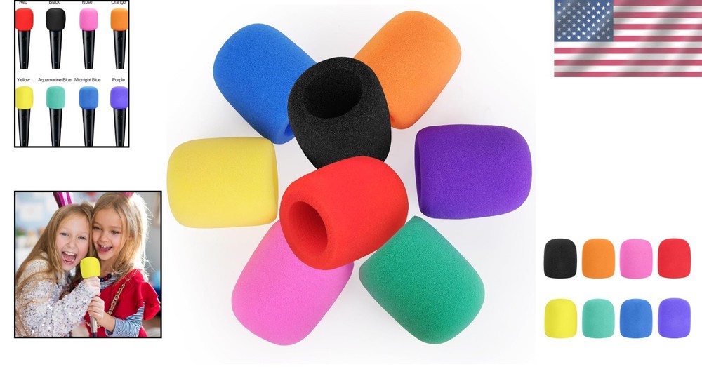 8-Pack Colorful Microphone Foam Covers