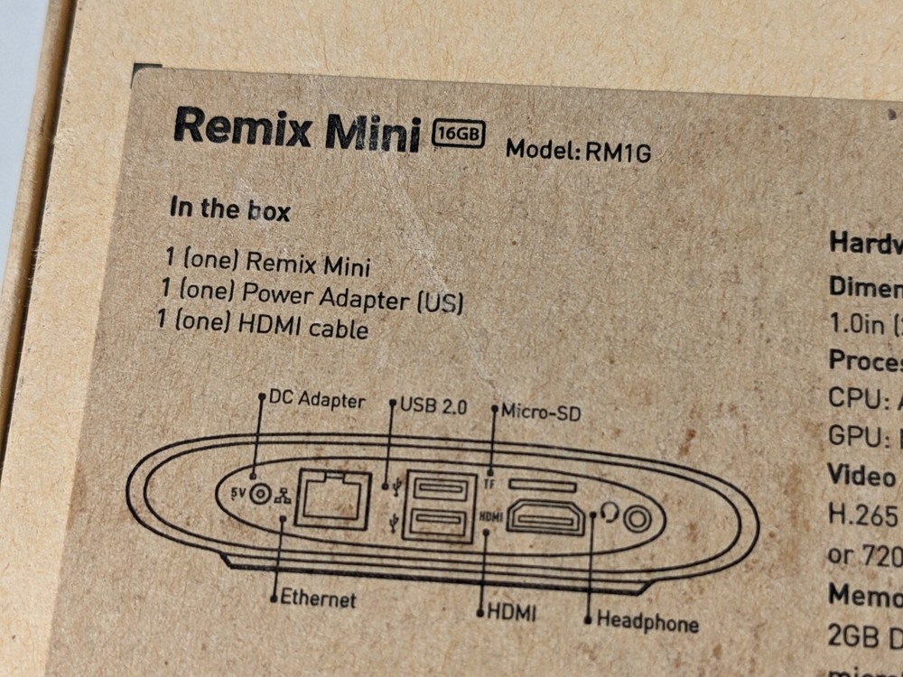 Remix Mini RM1G 64-bit A53 Quad-core CPU 2GB RAM 16GB Android PC RARE