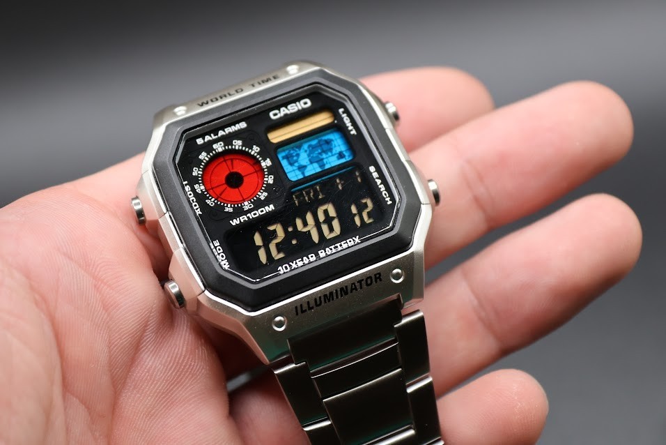 CASIO AE-1200WHD. Royale World Time Watch Mod. Negative Display - Hydromod