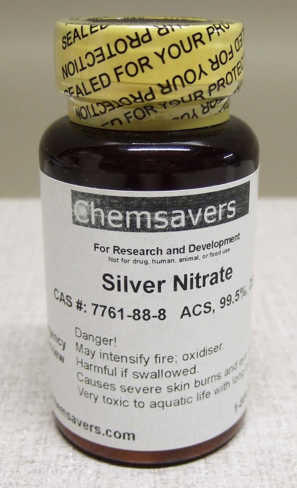 Silver Nitrate, CAS #: 7761-88-8  ACS, 99.5%, 25g