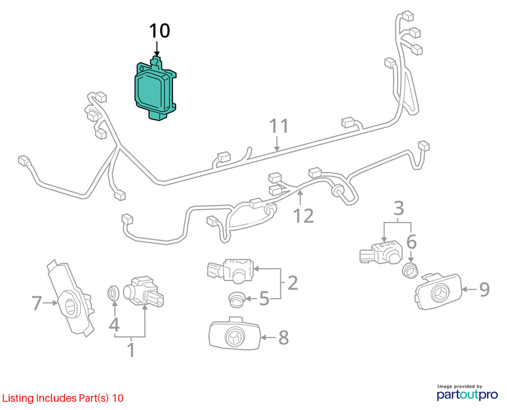Camera/Projector Radar Unit Blind Spot Alert Inner Quarter Fits 19 PRIUS