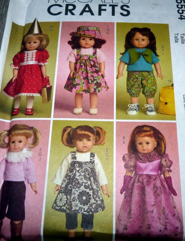 *GREAT VTG  18" DOLL CLOTHING SEWING PATTERN UNCUT