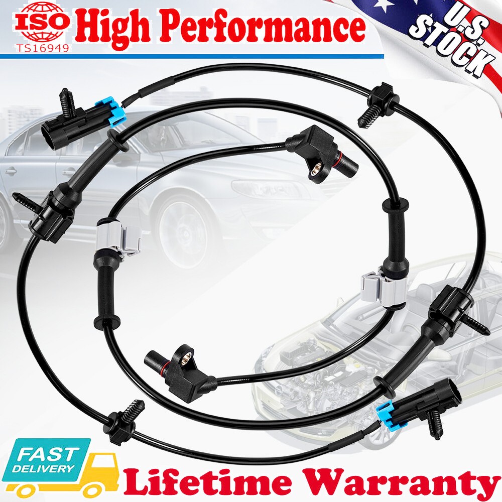 2 Front Left & Right ABS Wheel Speed Sensor For Chevrolet Silverado 1500 2500