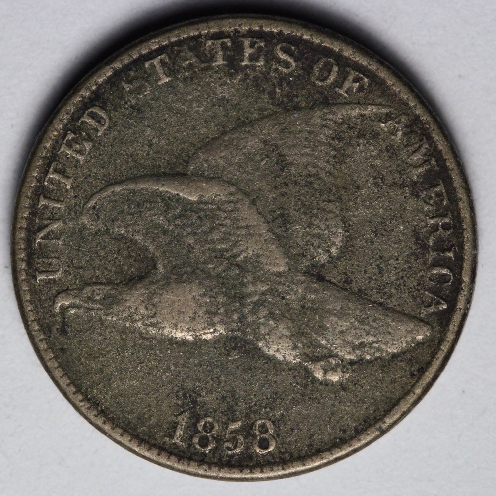 1858 LL Flying Eagle Cent Penny VF E110 GKNT