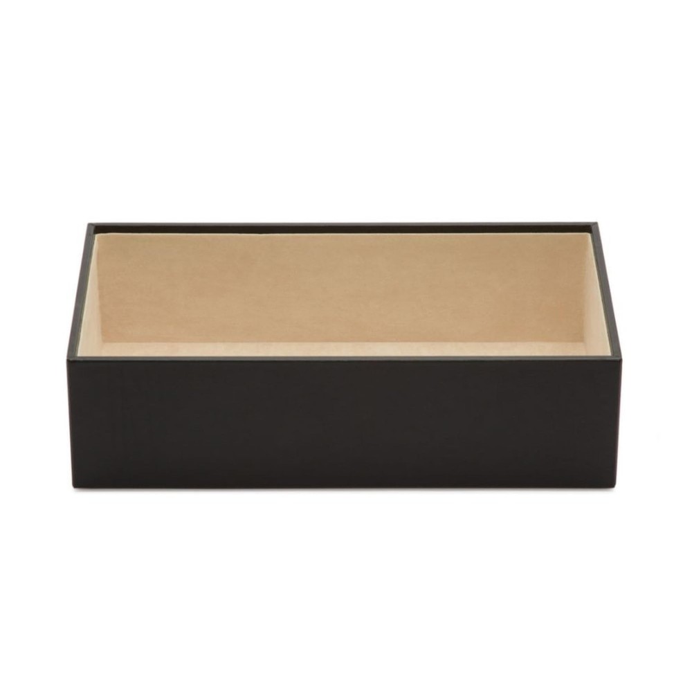 WOLF 4" VAULT Deep Tray, Black - Stackable - Vegan Leather Exterior + Anti-Ta...