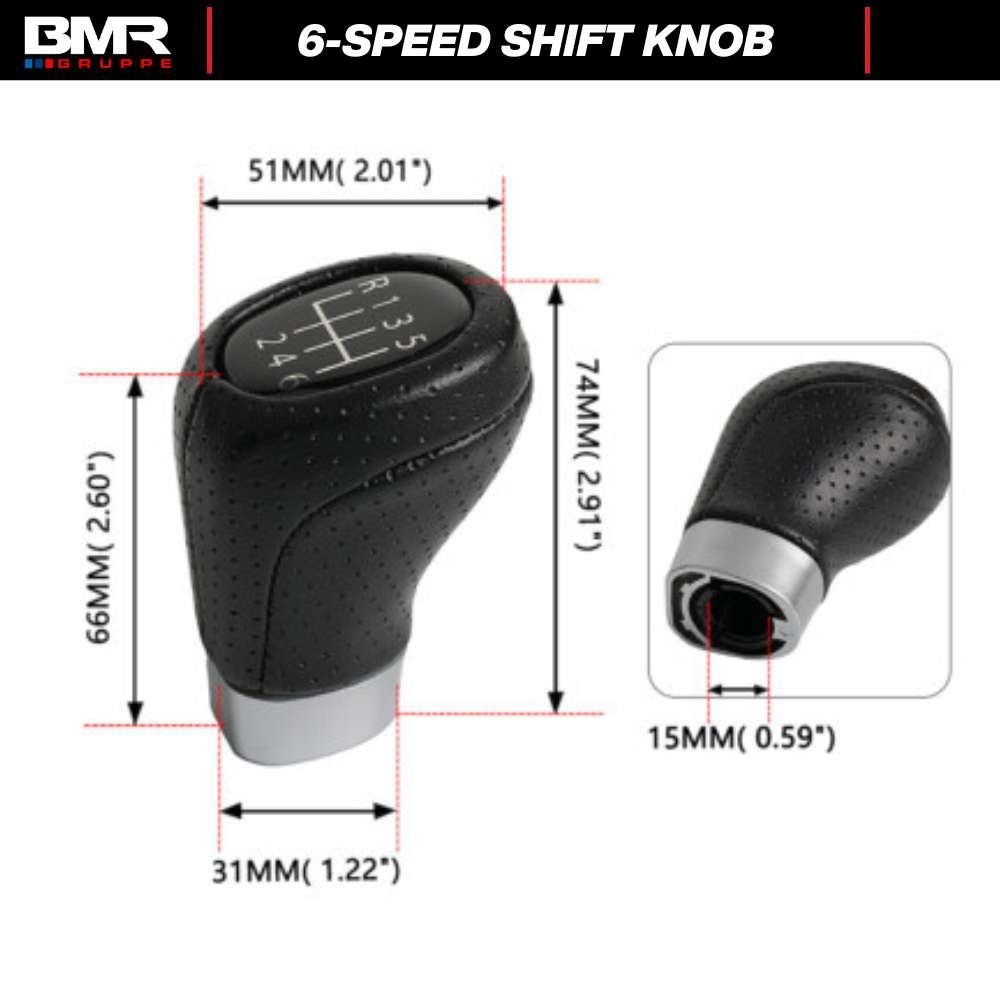 6 Speed Shift Knob Gaiter Boot Black Leather for BMW 1-Series E82 E87 E88 E81