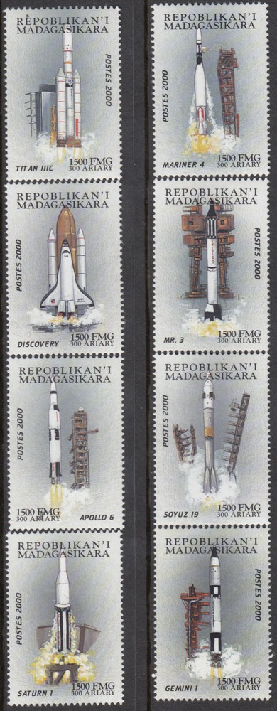 Madagascar MNH Scott # 1528-35 SPACE Value $ 3.75 US $$