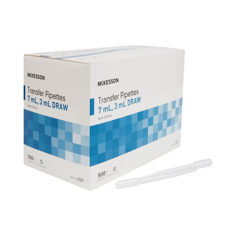 McKesson LDPE Transfer Pipette 7.5 mL 3 mL Draw Volume 500 pcs