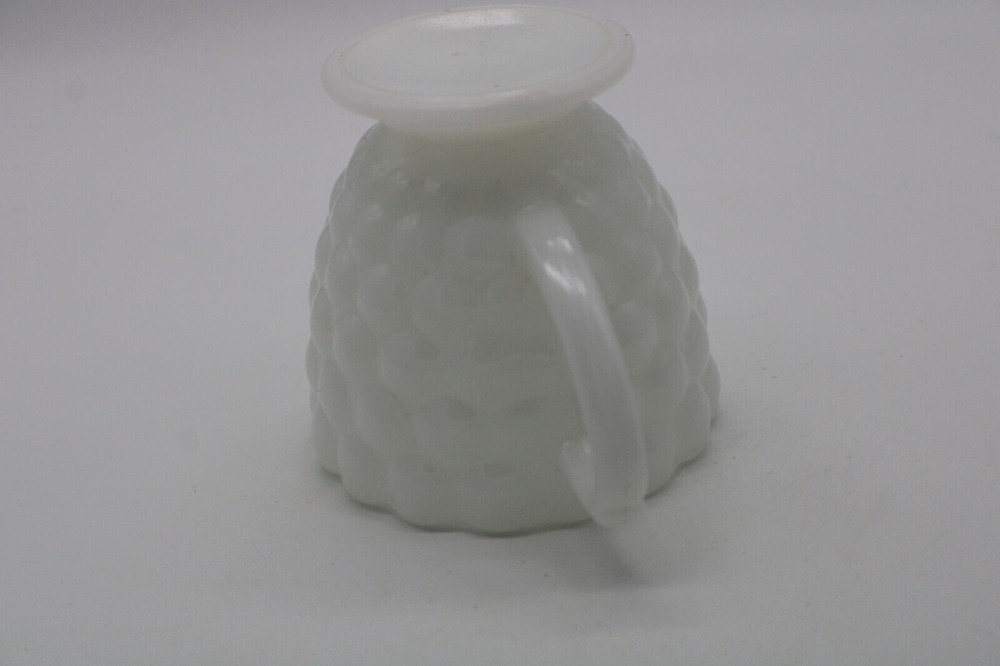 Milk Glass Bubble Pattern Open Sugar Bowl Double Handle Anchor Hocking