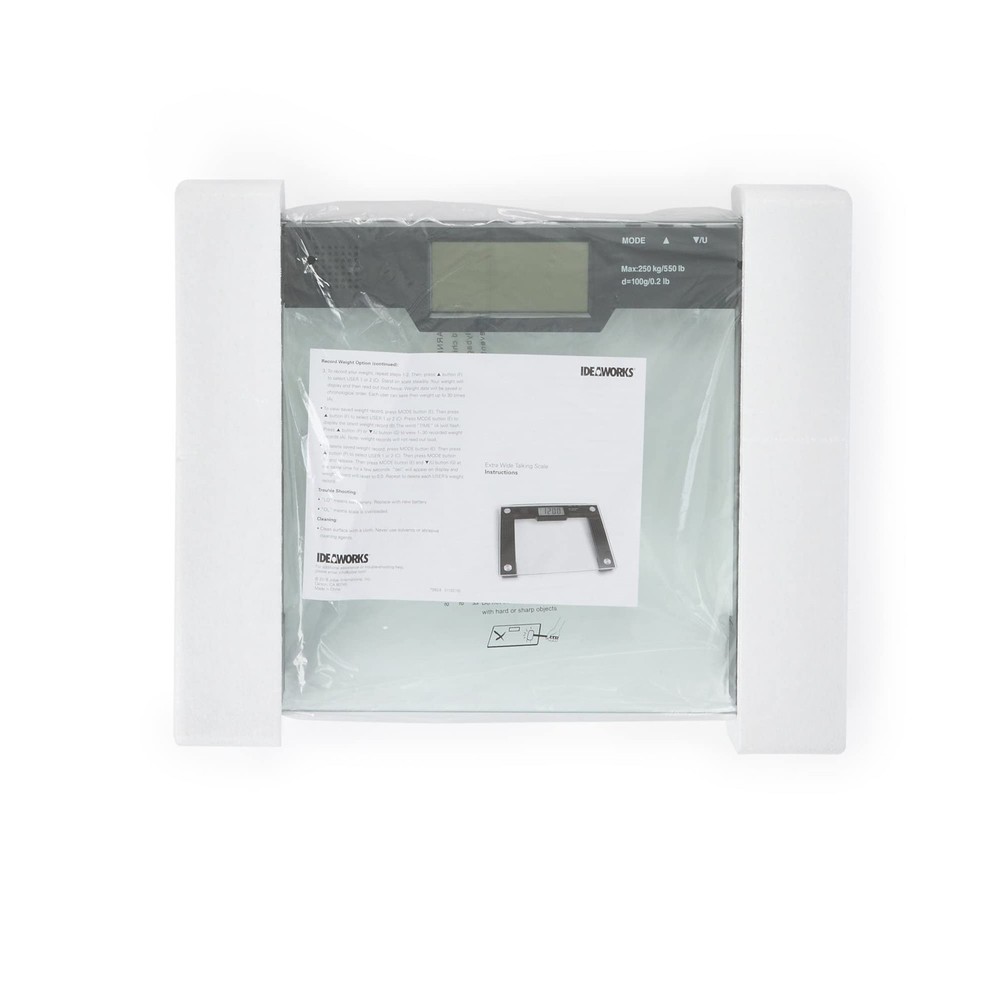 Ideaworks JB5824 Extra Wide Talking Scale-Visual & Voice Display Scale- 550 P...