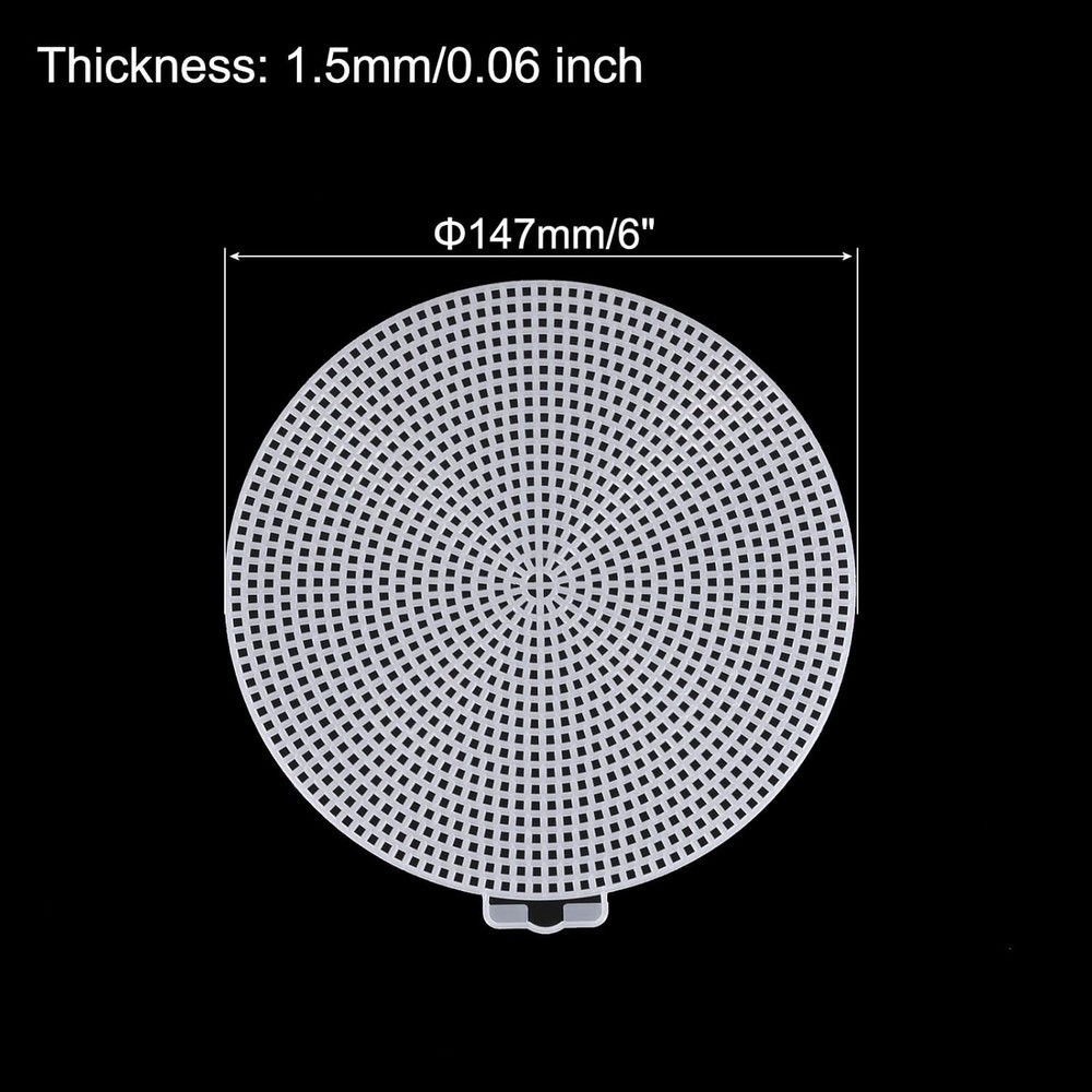 30pcs 6" Plastic Mesh Canvas Sheet 13 Count Round Needlepoint Blank Canvas fo...
