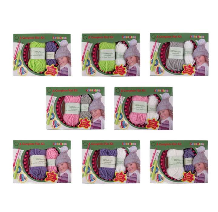JubileeYarn Loom Knitting Pattern Kit for Beginners - Kids Winter Hat Set