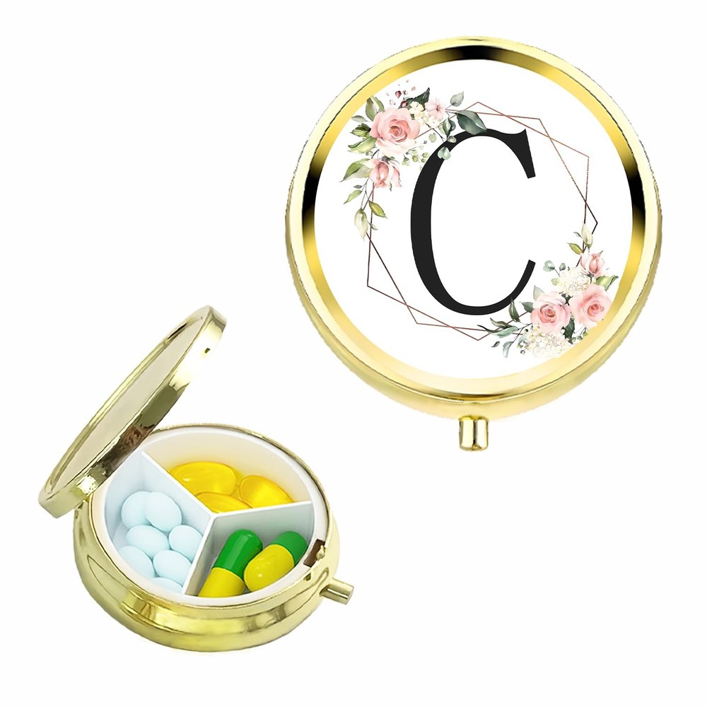 Small Pill Box for Purse Pocket, Personalized Case 3 C