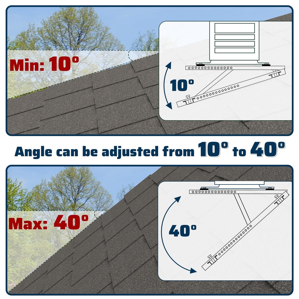 Air Conditioner Rooftop Mount Mini Split Bracket, Adjustable Rooftop Mounting...