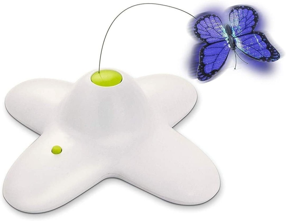All for Paws Cat Toys Interactive Butterfly Flutter Bug Automatic White