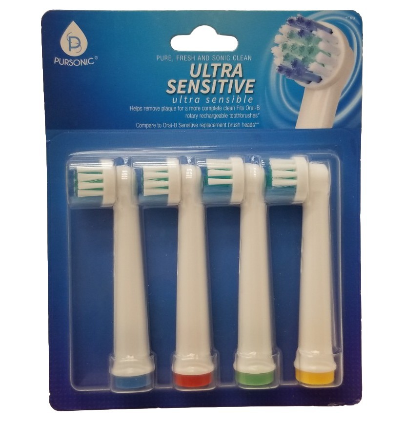 Genuine Pursonic Replacement Toothbrush Heads 4 Pack