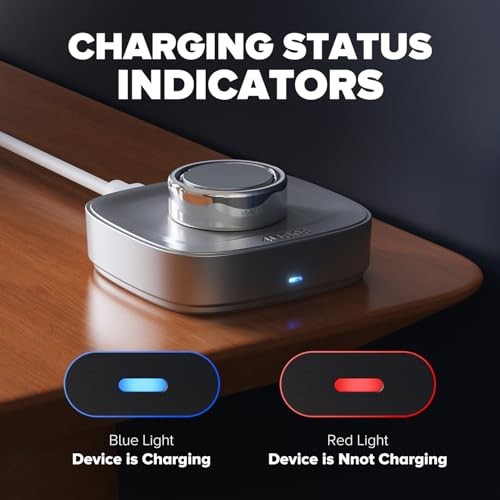 Ring Chager Compatible with Ou-ra Ring4, Fast Charge for Ou Size 9 Silver Grey
