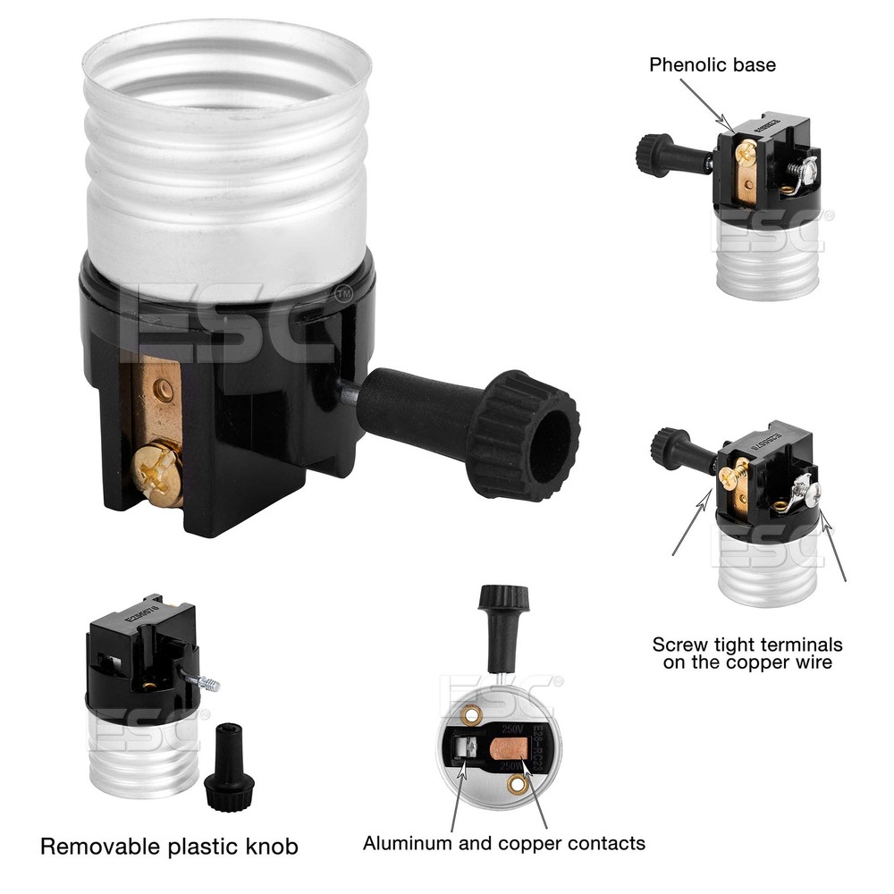 (2 pack) 3 way socket replacement for lamp, Medium Base Interior Only, Incand...