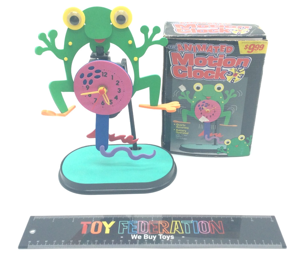 1990's Tozai Animated Motion FROG Clock -AS-IS-