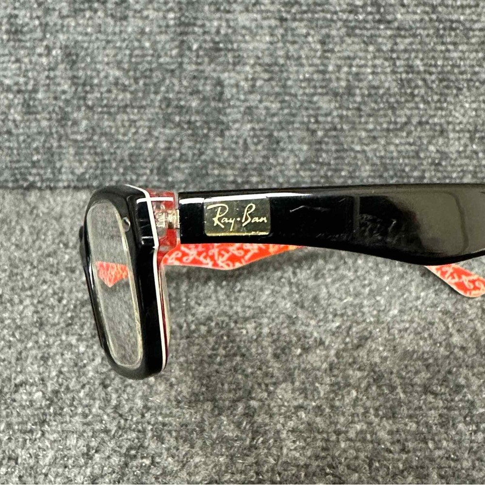 Ray-Ban Highstreet 5206 eyeglass frames case rectangle flex hinges black red