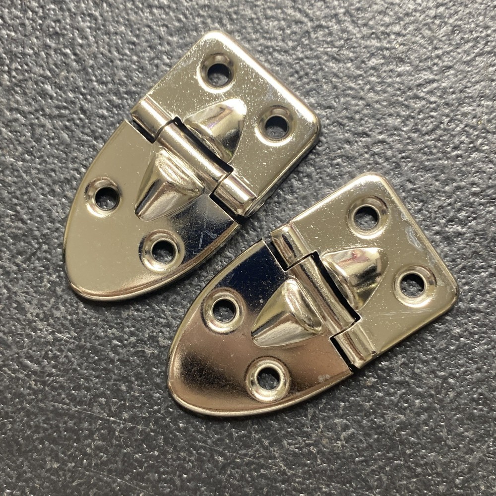 2x, SMALL GUITAR CASE HINGE, BRASS, OLDER CASES ALSO