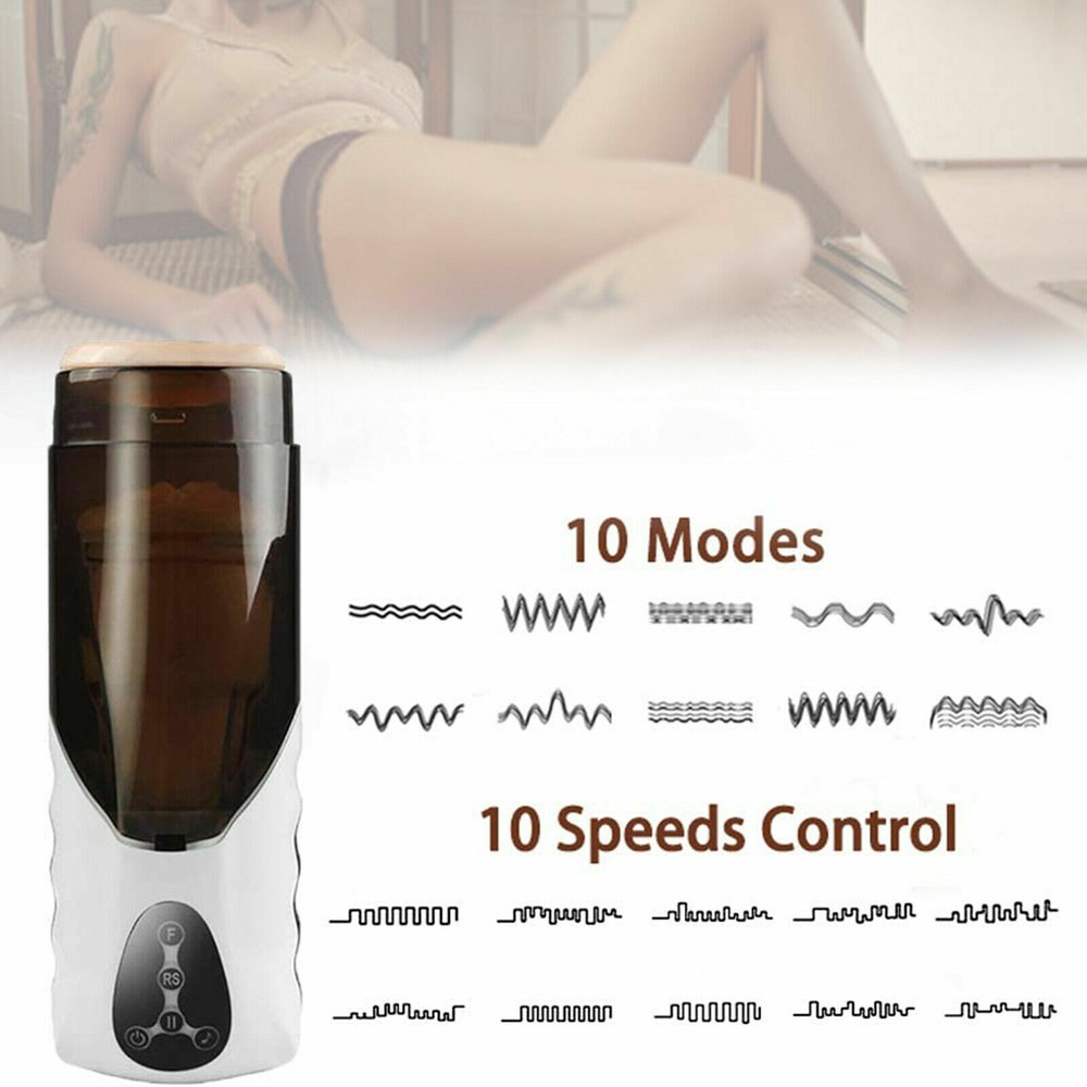 Telescopic Heating Handsfree Automatic Rotating Male Masturbators Cup Lubricants