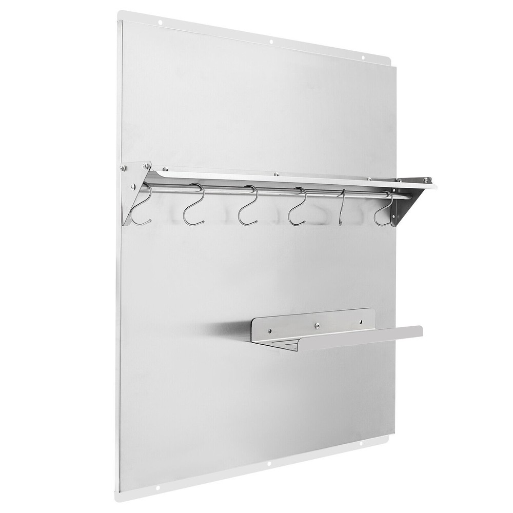 Range Backsplash Commercial Kitchen Stove Backsplash W/ Storage Shelf Wall Mount