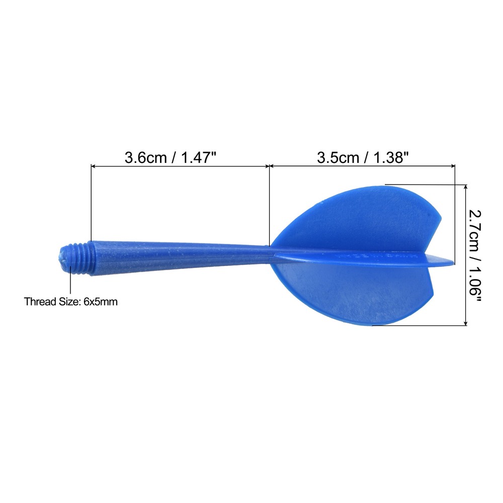 Integrated Dart Shaft & Flights, 9 Pack Plastic Dart Flight Set, Blue