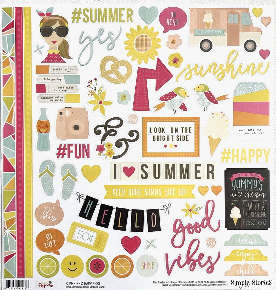 NEW SET! (B) SIMPLE STORIES STICKER SHEETS (17 sheets) Save 70%