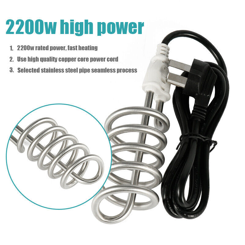 Fast Heating Travel Water Immersion Heater - Stainless Steel Portable System