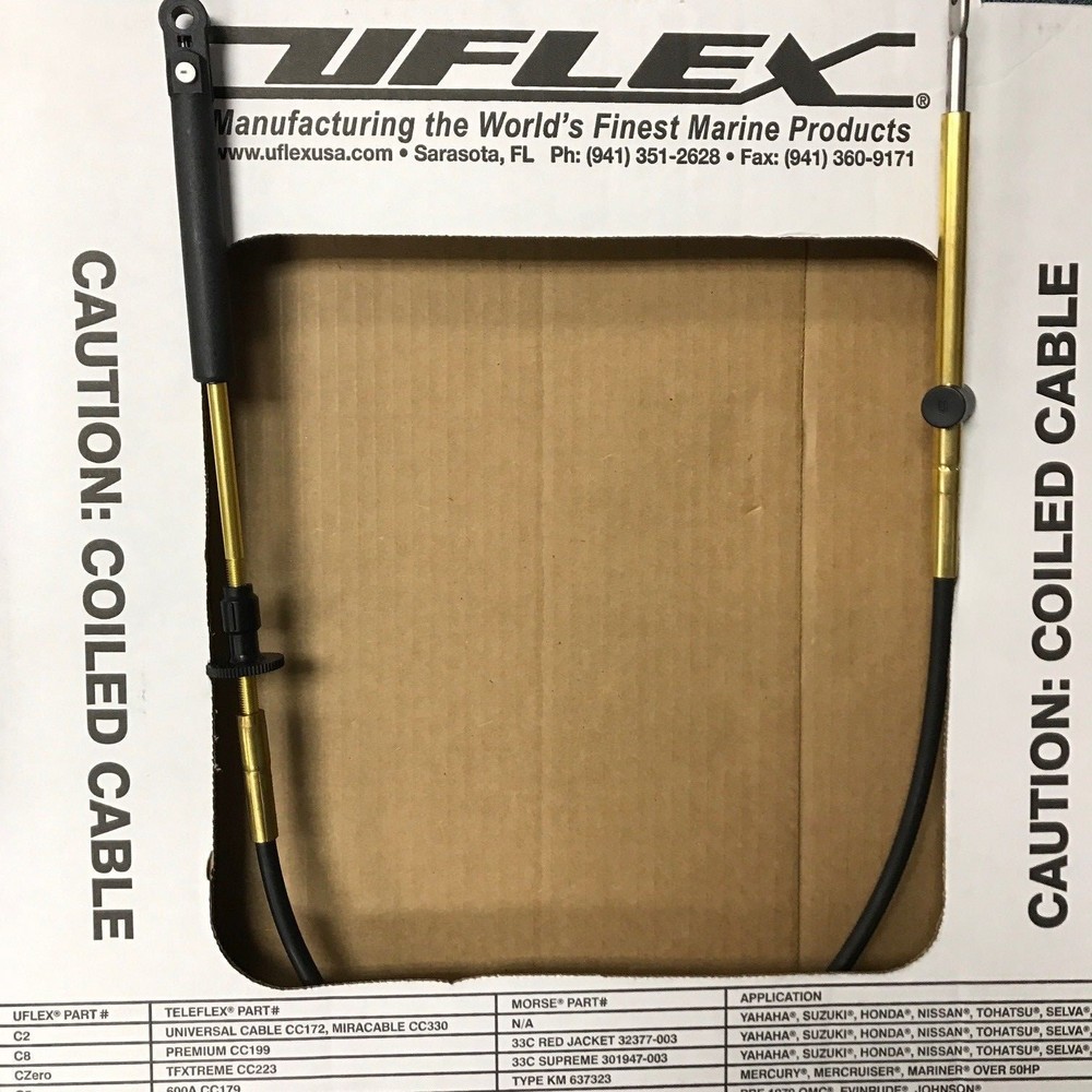 JOHNSON EVINRUDE OMC CONTROL CABLE UFLEX C14 SHIFT THROTTLE CABLE 11FT C14X11