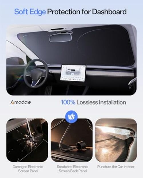 Double-Layer UV Block & Heat Insulation Windshield Sun Shade 64"L x 32"W