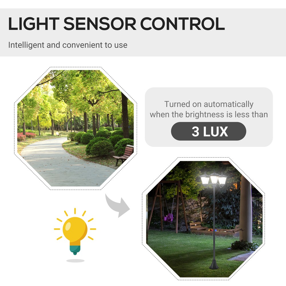 Outdoor Lamp Post Light Garden Pathway Solar Powered for Decorative Yard Pathway
