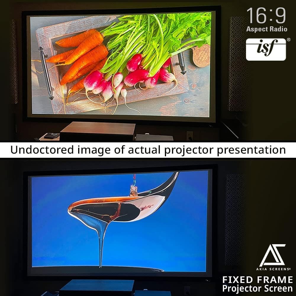 100 Inch Fixed Frame Projector Screen, 16:9, 8K / 4K Ultra HD Projector & 3D Rea
